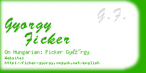 gyorgy ficker business card